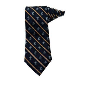 Vintage Walt Disney World Mickey Mouse Embroidered Navy Blue Novelty Necktie